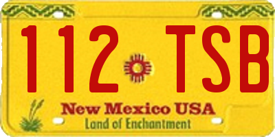 NM license plate 112TSB