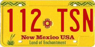 NM license plate 112TSN