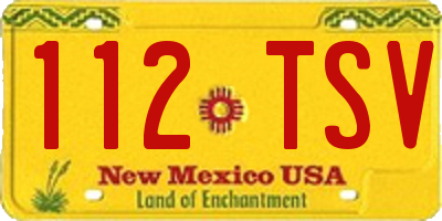 NM license plate 112TSV