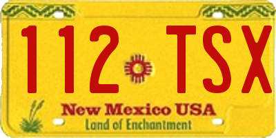 NM license plate 112TSX