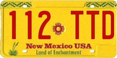 NM license plate 112TTD