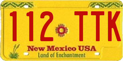 NM license plate 112TTK