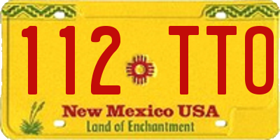 NM license plate 112TTO