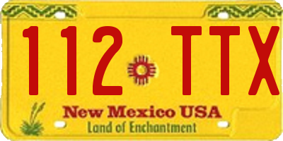 NM license plate 112TTX