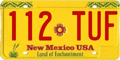 NM license plate 112TUF