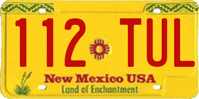 NM license plate 112TUL