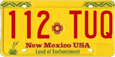 NM license plate 112TUQ