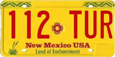 NM license plate 112TUR