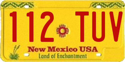 NM license plate 112TUV