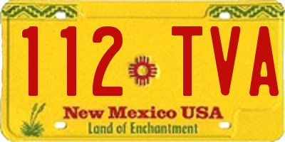 NM license plate 112TVA