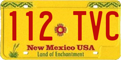 NM license plate 112TVC