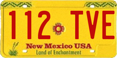 NM license plate 112TVE