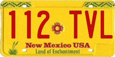 NM license plate 112TVL