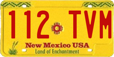 NM license plate 112TVM