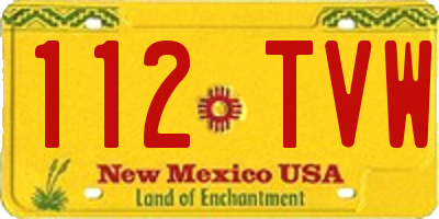 NM license plate 112TVW