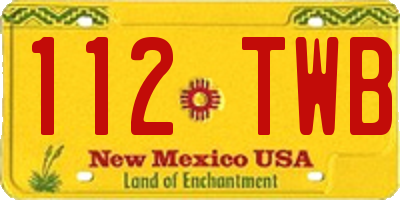 NM license plate 112TWB