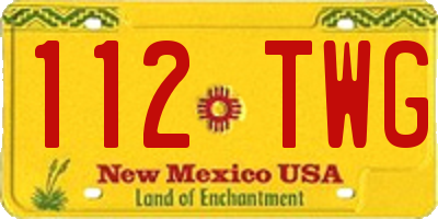 NM license plate 112TWG