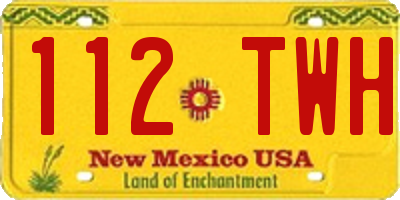 NM license plate 112TWH