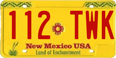 NM license plate 112TWK