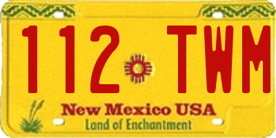 NM license plate 112TWM