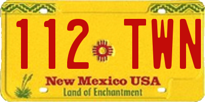 NM license plate 112TWN
