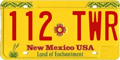 NM license plate 112TWR