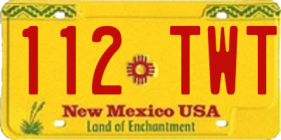 NM license plate 112TWT