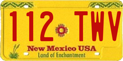 NM license plate 112TWV