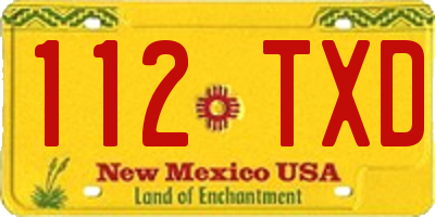 NM license plate 112TXD