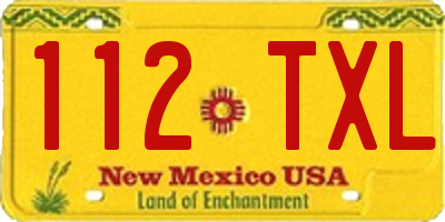 NM license plate 112TXL