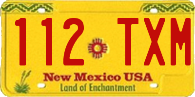 NM license plate 112TXM
