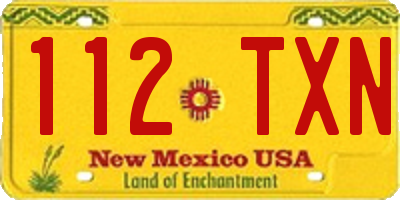 NM license plate 112TXN