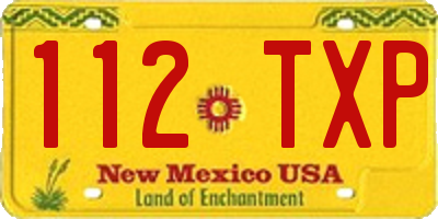 NM license plate 112TXP