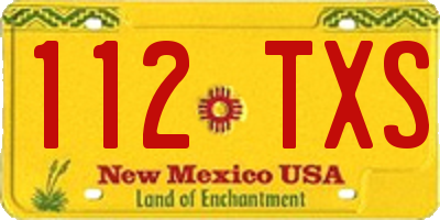 NM license plate 112TXS
