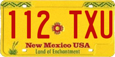 NM license plate 112TXU