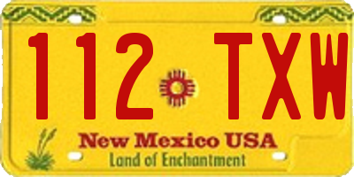 NM license plate 112TXW
