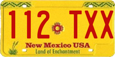 NM license plate 112TXX