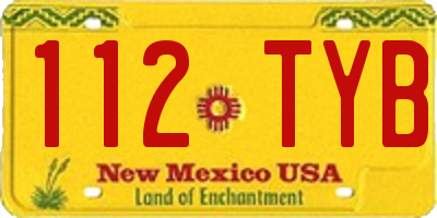 NM license plate 112TYB
