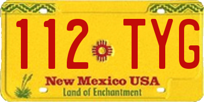 NM license plate 112TYG