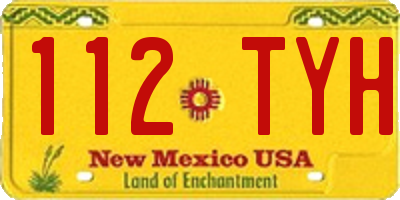 NM license plate 112TYH