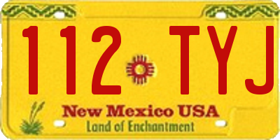 NM license plate 112TYJ
