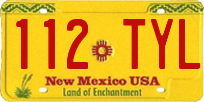 NM license plate 112TYL