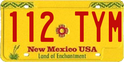 NM license plate 112TYM