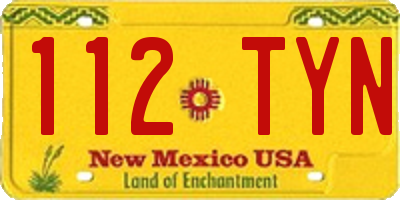 NM license plate 112TYN