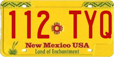 NM license plate 112TYQ