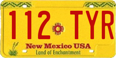 NM license plate 112TYR