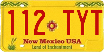 NM license plate 112TYT