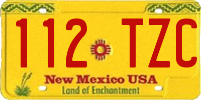 NM license plate 112TZC