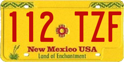NM license plate 112TZF