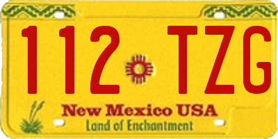 NM license plate 112TZG